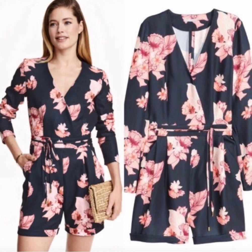 H&M Navy Floral Romper